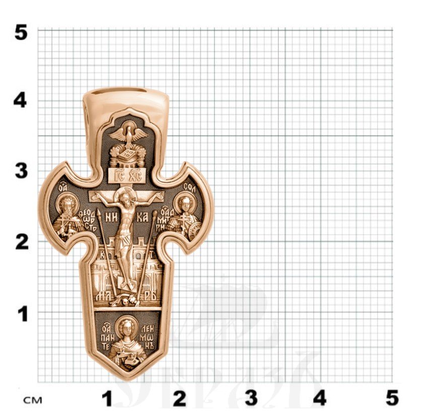 крест «распятие. архангел михаил», золото 585 проба красное (арт. 201.004-1)