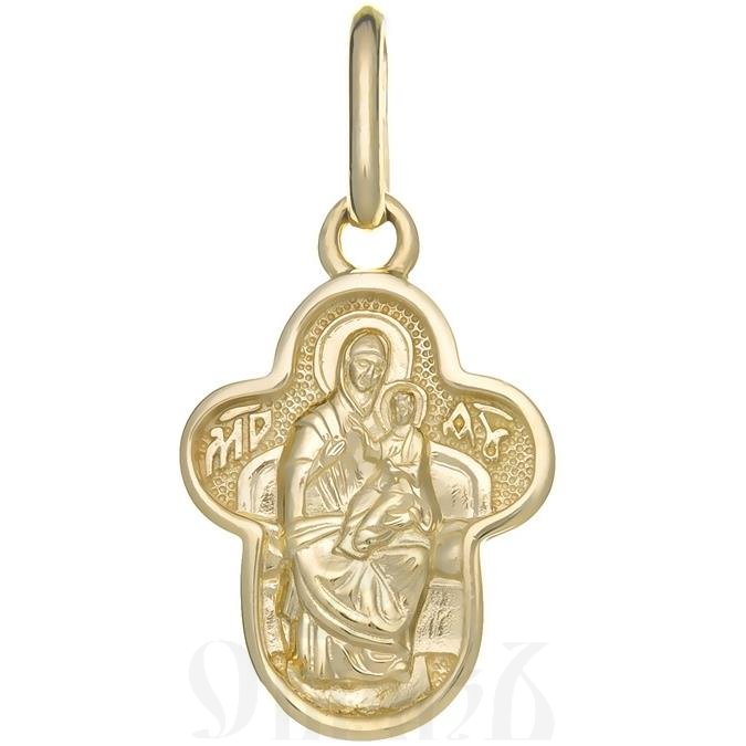 золотой крест с образом божией матери всецарица, 585 проба желтого цвета (арт. 40202)
