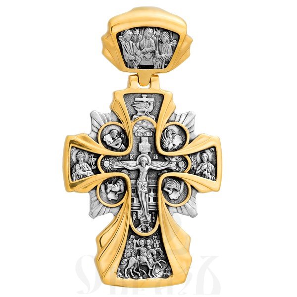 крест «распятие. преподобный илья муромец», серебро 925 проба с золочением (арт. 101.227-1)