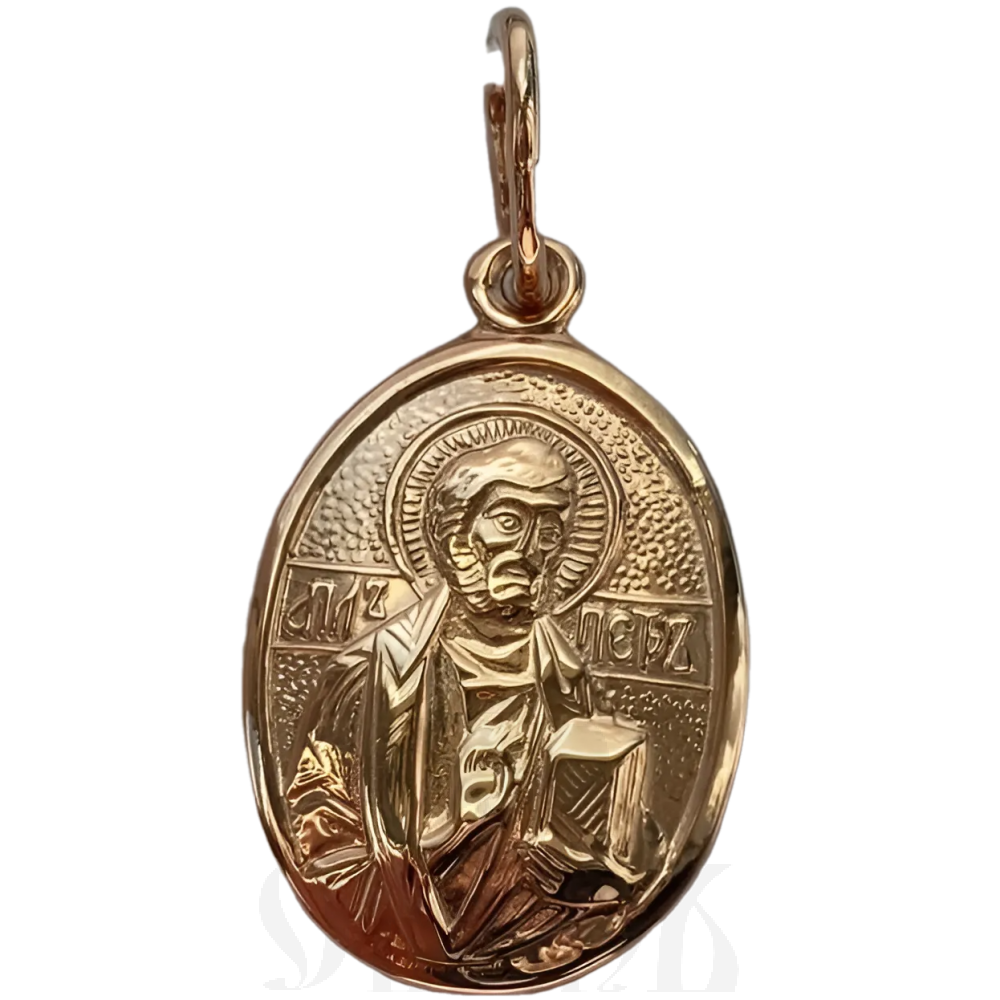 нательная икона святой апостол петр золото 585 пробы красное (артикул 25-119)